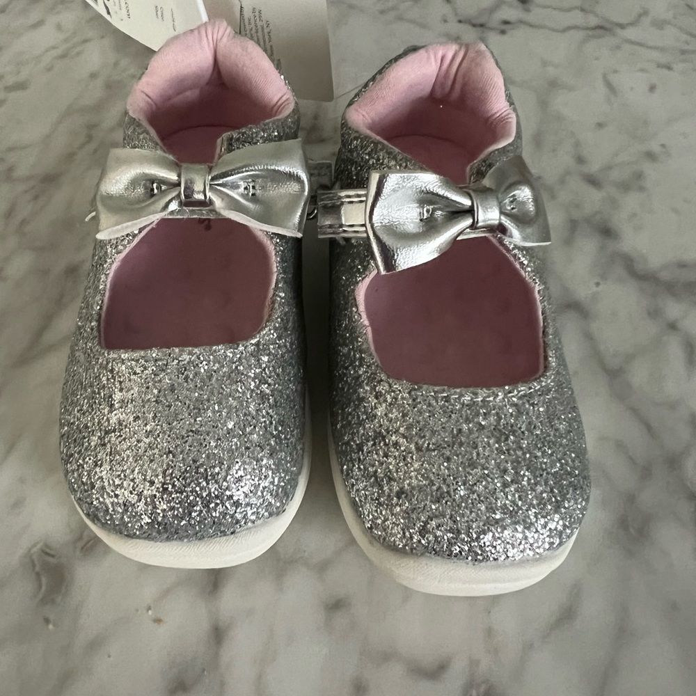 Carters silver shoes brand new never used with tags size 6